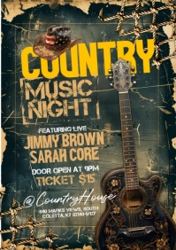 Green Vintage Country Music A5 template