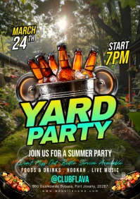 Green Vintage Yard Party A5 template