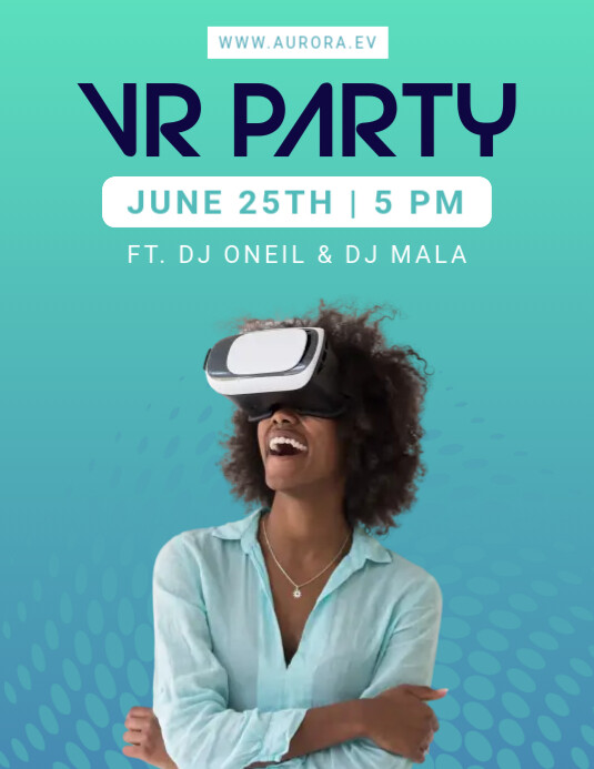 Virtual Flyer Green VR Party Flyer Template | PosterMyWall