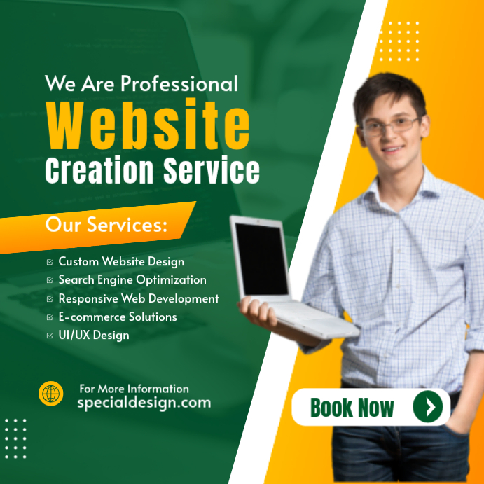 Green Website Creation Services Instagram Post Templat | PosterMyWall