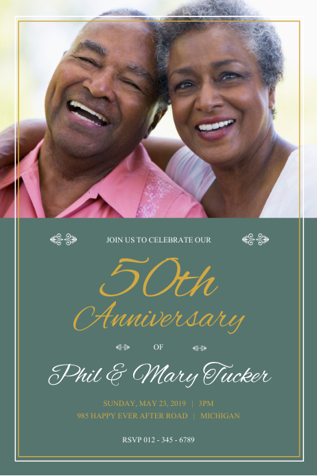 Green Wedding Anniversary Poster Template Postermywall Green Wedding Anniversary Poster Template Postermywall