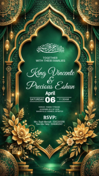 Green Wedding Invitation Instagram Story Template