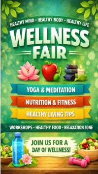Green Wellness Fair Health Event Poster Instagram Story template