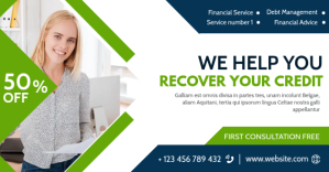 green white and dark blue colors facebook adv template