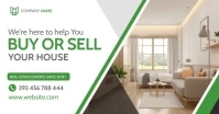 Green white and grey real estate facebook ban template