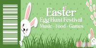 Green White Illustrated Easter Festival Ticket template