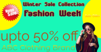 Green Winter Fashion Sale Facebook Event Cover template