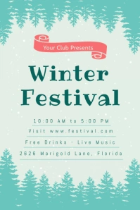 Green Winter Festival Poster Template