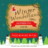 Green Winter Wonderland Event Square Video template