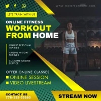 Green Workout Exercise App Custom Video Ad Carré (1:1) template
