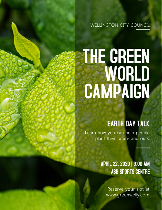 Green World Campaign Earth Day Flyer Template | PosterMyWall