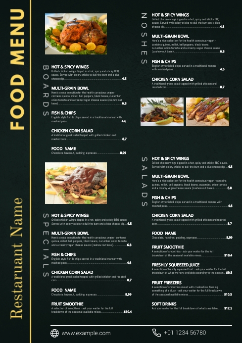 Green Yellow, Modern Restaurant Menu Template | PosterMyWall