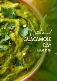 Green Yellow Modern & Minimal National Guacamole Day A4 template