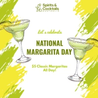 Green Yellow National Margarita Day Template Instagram Post