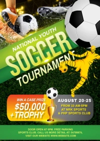 Green Youth Soccer Design A6 template