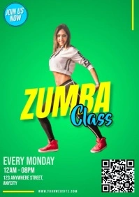 Green Zumba Class A4 template