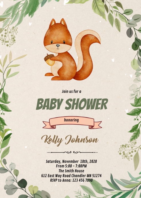 Modele Anniversaire De Douche D Ecureuil Des Bois De Verdure Postermywall Modele Anniversaire De Douche D Ecureuil Des Bois De Verdure Postermywall