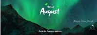 GreenModern & Minimal Hello August  Facebook Cover Photo template
