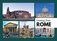 Greetings from Rome Travel Collage Postcard template