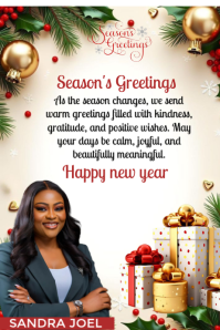 Hvid Season's Greetings Card Poster Template