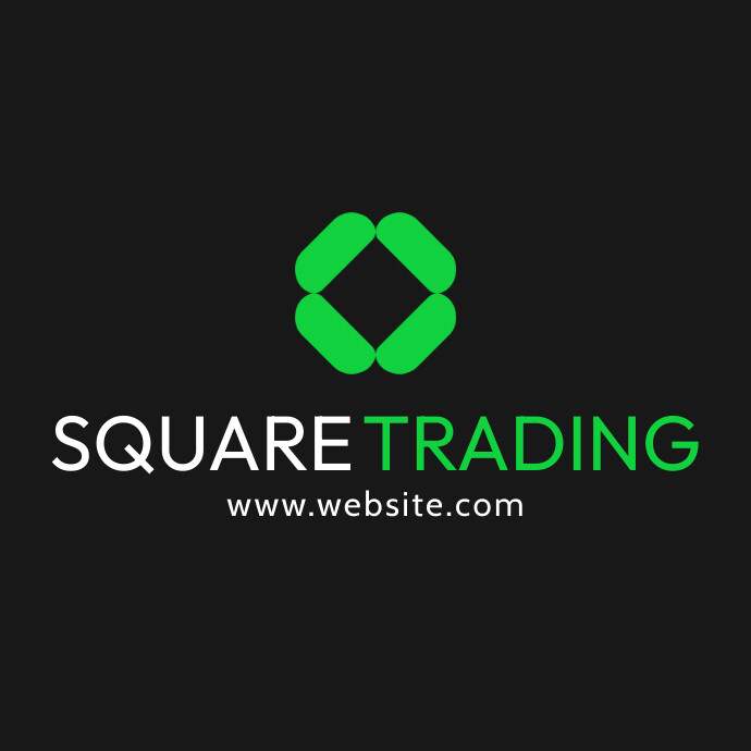 Square Rounded Logo gren and white square round logo Template | PosterMyWall