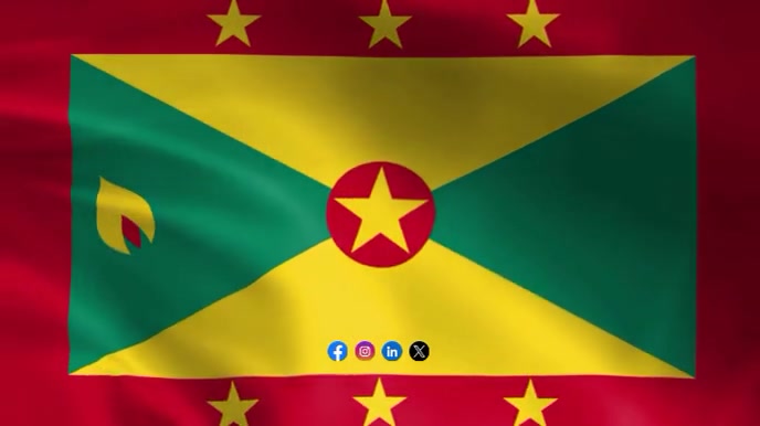 Grenada waving flag Digital Display (16:9) template