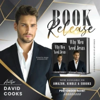 Grey & Gold Lines Book Launch Release Event Message Instagram template