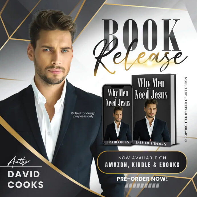 Grey & Gold Lines Book Launch Release Event Post Instagram template