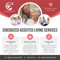 Grey & Pink Assisted Living Instagram Image template