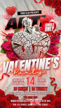Grey 3d Anti Valentines Day Party Instagram Story template