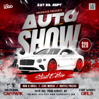 Grey 3d Auto Show Poster Flyer Instagram Post template