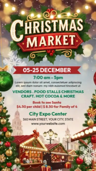 Grey 3d Christmas Market Instagram Story template