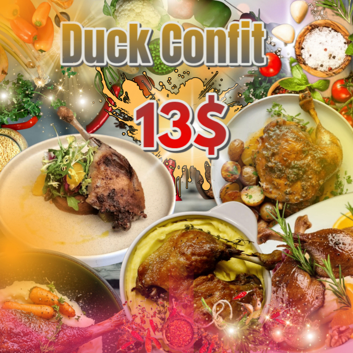 Copy of Grey 3d Duck Confit Instagram Post | PosterMyWall