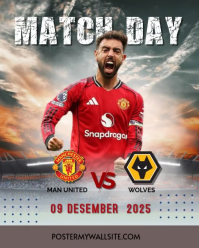 Grey 3d Football Match Day Poster Instagram Portrait template