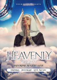 Grey 3d Heaveny Night Party A4 template