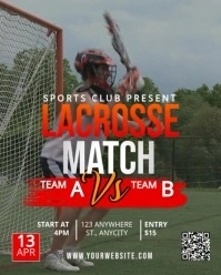 Grey 3d Lacrosse Game Instagram Portrait template