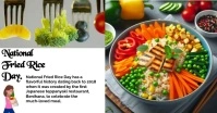Grey 3d National Fried Rice Day Facebook Shar template