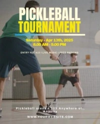 Grey 3d Pickleball Tournament Instagram Portrait template
