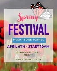 Grey 3d Spring Festival Instagram Portrait template