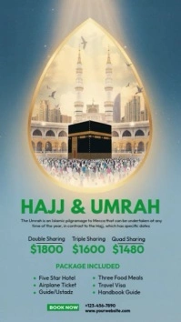 Grey 3d Umrah Hajj Package Instagram Reel template