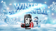Grey 3d Winter Clearance Sale Digital Display (16:9) template