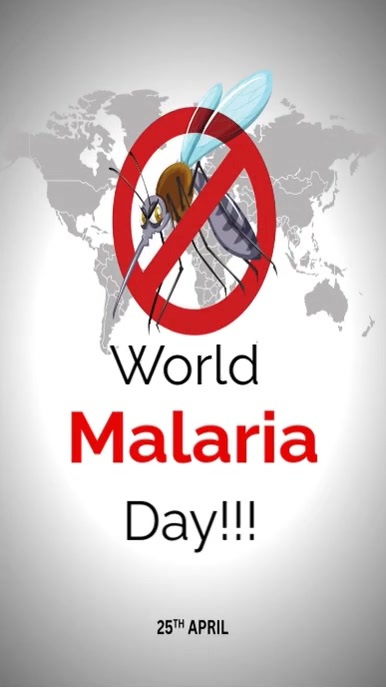 Grey 3d World Malaria Day Instagram Reel template