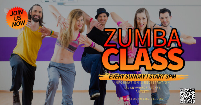 Grey 3d Zumba Classes Gambar Bersama Facebook template