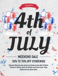 Grey 4th of July sale flyer template