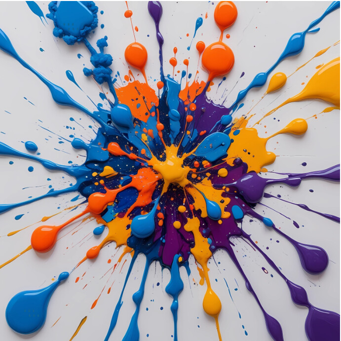 Grey Abstract Colourful Paint Splatter Instagram Post Template ...