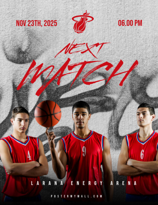 Grey Abstrak Basketball Next Match Pamflet (letter As) Flyer (US Letter) template