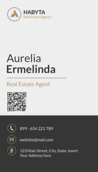 grey and black and gold minimal real estate a นามบัตร template