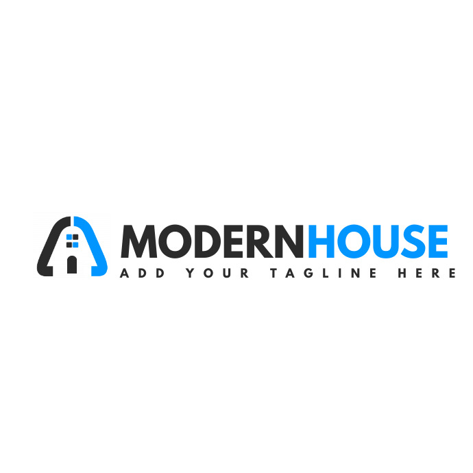 grey and blue colors logo real estate templat template