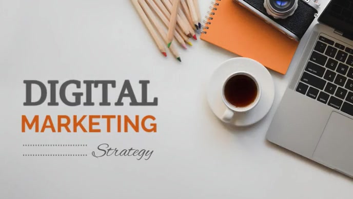 Grey and Orange pastel and minimalist digital marketing video YouTube Thumbnail template