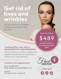 Grey and pink medspa botox flyer template